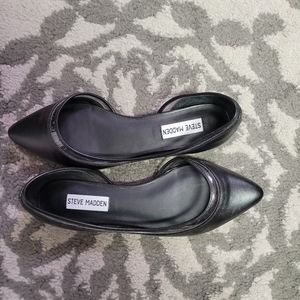 NWOT. Steve madden black dorsay flats with clear vinyl detail.